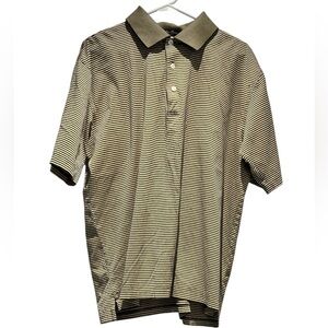 Alan Flusser Black and White Striped Polo Shirt